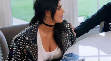 The leather jacket the Rich Kids Depressed Kim Kardashian in Keeping Up With the Kardashians