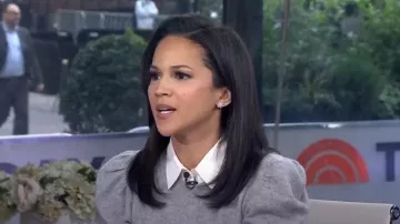 Frame Ruched Sleeve Recycled Cashmere Blend Sweater worn by Laura Jarrett as seen in Today on November 5, 2024