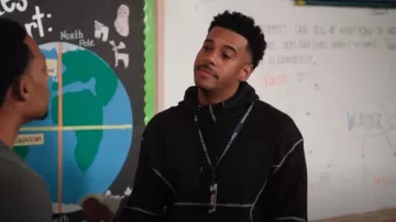 Cav Empt Wide Rib Cut Heavy Hoodie Black worn by Tariq (Zack Fox) as seen in Abbott Elementary (S04E05)
