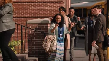 On 34th Trendy Striped Tiered Maxi Skirt worn by Janine Teagues (Quinta Brunson) as seen in Abbott Elementary (S04E05)