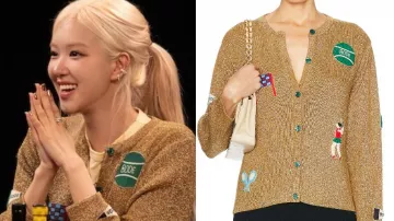 Cardigan de tennis porté par Rose dans Hot Ones (S25E09)