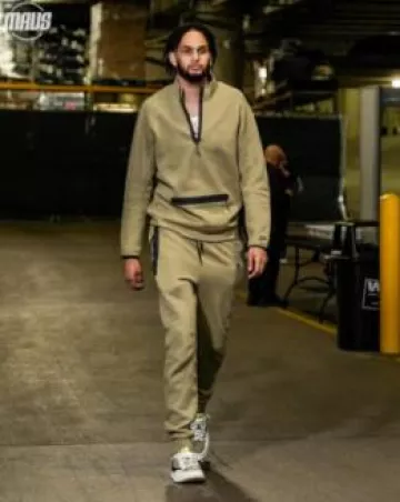 Nike Neutral Khaki Olive Fleece Joggers worn by Derek Lively on the Instagram account @dallasmavs