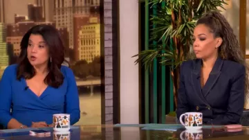 Sergio Hudson Denim Double-Breasted Blazer worn by Sunny Hostin as seen in The View on November 11, 2024