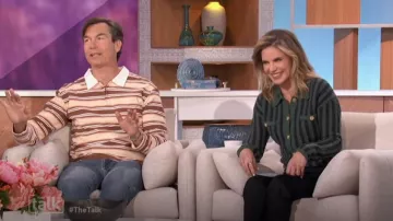 Camiseta Rhythm Vintage Stripe Polo Ls usada por Jerry O'Connell como se vio en The Talk el 8 de noviembre de 2024