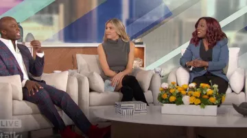 Reformation Holland Turtleneck Cashmere Blend Sweater Dress worn by Amanda Kloots as seen in The Talk on November 11, 2024