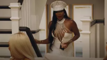 Fashion Nova Lina Embellished Bandage Maxi Dress worn by Wendy Osefo as seen in The Real Housewives of Potomac (S09E06)
