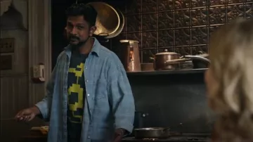 Djab Textured Check Shirt worn by Jay Arondekar (Utkarsh Ambudkar) as seen in Ghosts (S04E02)
