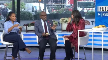 Ganni Printed Silk-Satin Wrap Dress worn by Savannah Guthrie as seen in Today on  November 11, 2024