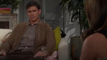 All Saints Kemble Suede Jacket worn by  Dr. John Finnegan (Tanner Novlan) as seen in The Bold and the Beautiful on October 31, 2024