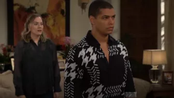 Hugo Boss Relaxed-fit Shirt worn by Zende Forrester Dominguez(Delon de Metz) as seen in The Bold and the Beautiful on  November 7, 2024