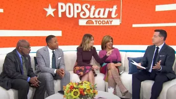 Falda lápiz DoubleJ Jacquard en Jacquard Gyn usada por Savannah Guthrie como se ve en Today el 12 de noviembre de 2024
