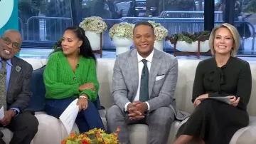 Gal Meets Glam Brianna Vestido con cuello corbata en Vine usado por Dylan Dreyer como se ve en Today el 12 de noviembre de 2024