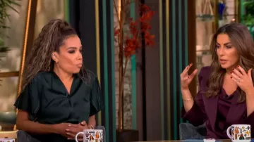 Victoria Beckham Gathered V Neck Dress worn by Sunny Hostin as seen in The View on November 12, 2024