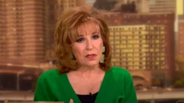 Aqua V-Neck Cardigan worn by Joy Behar as seen in The View on November 13, 2024