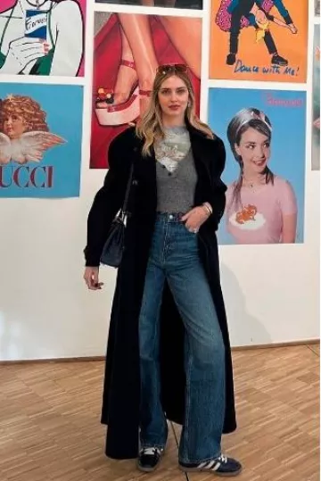 Chiara Ferragni Silver Necklace With Hearts worn by  Chiara Ferragni on her Instagram Post on November 13, 2024