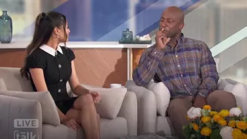 Likely Riello Tweed Dress worn by Miranda Cosgrove as seen in The Talk on November 12, 2024