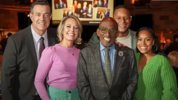 Pantalon large à micro plis fluides Me + Em porté par Dylan Dreyer comme on le voit dans Today le 13 novembre 2024