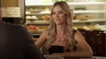 David Yurman Elements Disc Pendant with Black Onyx and Mother-of-Pearl and Pave Diamonds worn by Christina Hall as seen in Christina in the Country (S02E01)