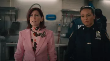 St. John 60s Floral Print Nuda Turtleneck worn by Elsbeth Tascioni (Carrie Preston) as seen in Elsbeth (S02E05)