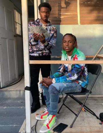 Chaqueta de chándal Prada Multicolor Flashback usada por Rich the Kid en la cuenta de Instagram @roddyricch