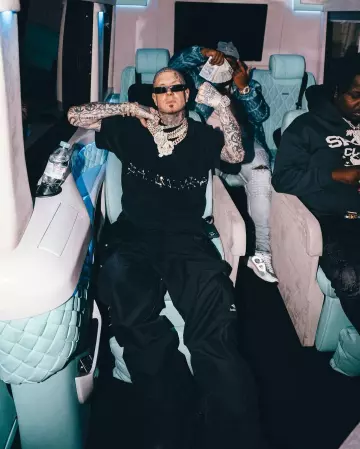 Balenciaga Black Safety Pin Logo T Shirt worn by Millyz on the Instagram account @millyz