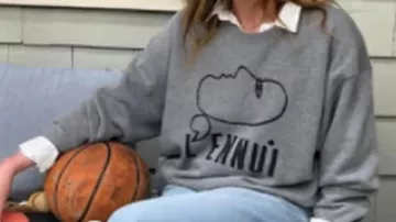 Outfits of Shrinking: Liz (Christa Miller) wears Grey "L’ENNUI" Sweatshirt in season 2, episode 5
