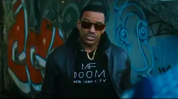 The Boys TV Series Wardrobe: M.M. AKA Mother's Milk (Laz Alonzo) wears  Show MF DOOM New York City Black Hoodie in season 4, episode 3