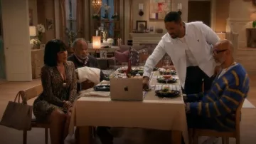 Roberto Cavalli Ocelot-Print Ruched Dress worn by Catherine (Wendy Raquel Robinson) as seen in Poppa's House (S01E04)