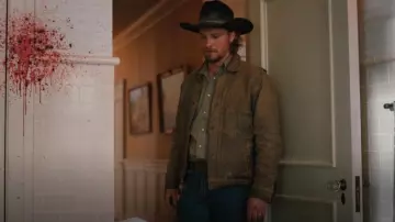 Freenote Veste Cloth Waxed Riders portée par Kayce Dutton (Luke Grimes) vue à Yellowstone (S05E09)