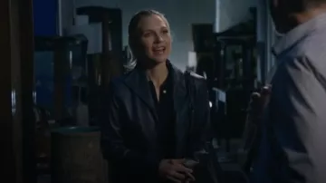 Cole Haan Wing Collar Jacket Leather Jacket worn by Eddie Janko (Vanessa Ray) as seen in Blue Bloods (S14E15)