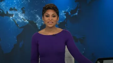 Ann Taylor Boatneck Sweater Dress worn by Jericka Duncan as seen in CBS Evening News on November 18, 2024