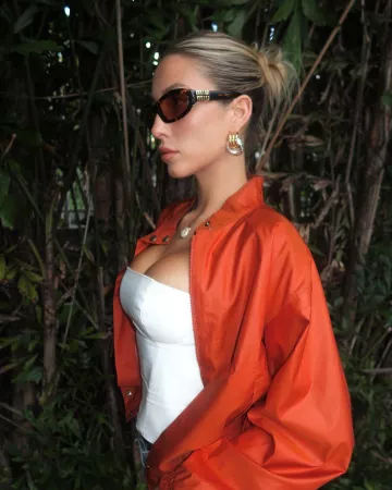 Christian Dior Sport Vintage Bomber Jacket worn by  Alix Earle on her Instagram Story on November 17, 2024