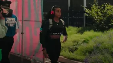 Nike Pro Women's Dri-FIT Cropped Long-Sleeve Top worn by Sha'Carri Richardson as seen in SPRINT (S02E01)