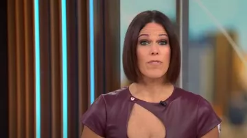 Vestido midi Keyhole de Elie Tahari usado por Dana Jacobson como se vio en CBS Mornings el 9 de noviembre de 2024