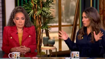 L'Agence Sylvia Metallic Tweed Jacket worn by Sunny Hostin as seen in The View on November 18, 2024