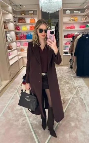Hermes Kelly Touch 25 Veau Madame worn by Chiara Ferragni on her Instagram Post on November 19, 2024