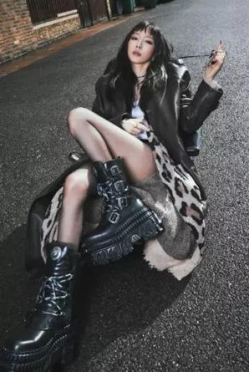 Vetements New Rock Edition Lace-Up Boots worn by  Taeyeon at Letter to Myself From. Taeyeon 1 Teaser Image on November 6, 2024