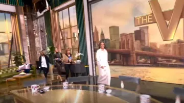 Rosetta Getty Zip Wool-Cashmere Rib Maxi Skirt worn by Sunny Hostin as seen in The View on November 19, 2024