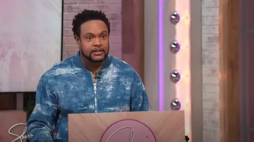 Fashion Nova Cloud 9 Textured Bomber Jacket worn by Jawn Murray as seen in Sherri on November 14, 2024