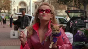 Cosmetics from Legally Blonde: Reese Witherspoon wears MAC Glaze Lipstick in Pink Poodle to portray Elle Woods in the movie