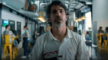 Nike Vintage 90s Vintage Nike FIT Challenge Court Polo shirt worn by Nathan Bartlett (Chris Messina) as seen in Based on a True Story (S02E03)