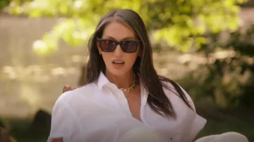 Dita Eyewear Gafas de sol marrón secuoya usadas por Jenna Lyons como se ve en The Real Housewives of New York City (T15E08)