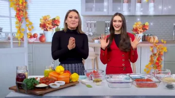 Falda de jacquard de Ted Baker Atlassy Atlas usada por Ginger Zee vista en Good Morning America el 19 de noviembre de 2024