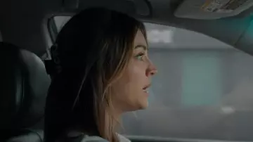Cursey Word Stuff Bold Black Or White Fuck Off Hair Clip In Velvet Moon & Stars Jewelry Pouch worn by Ava Bartlett (Kaley Cuoco) as seen in Based on a True Story (S02E07)