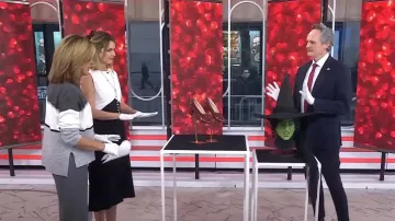 Pull tunique à col montant Hatley Colorblock porté par Hoda Kotb comme on le voit dans Today le 21 novembre 2024