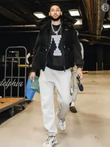 Burberry Black Canvas Hooded Down Vest worn by Ben Simmons on the Instagram account @brooklynnets
