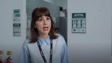 ME+EM Cotton Colorblocked Oversize Shirt worn by Anita (Aya Cash) as seen in The Franchise (S01E04)