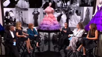 C Wonder by Christian Siriano Velvet Ruffle Blazer worn by Joy Behar as seen in The View on November 21, 2024