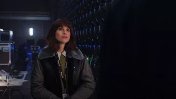 Simon James Cropped Aviator Jacket worn by Anita (Aya Cash) as seen in The Franchise (S01E05)