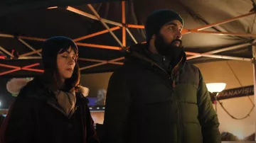 Jack & Jones Heavyweight Padded Insulated Coat Jacket Green Black worn by Anita (Aya Cash) as seen in The Franchise (S01E06)
